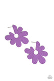 Flower Power Fantasy - Purple Earrings - Paparazzi Accessories