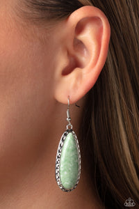 TEARDROP-Dead Dynasty - Green Earrings - Paparazzi Accessories