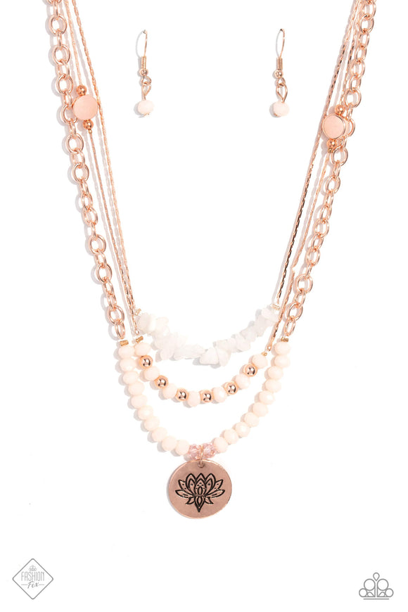 Lotus Luxury - Rose Gold Necklace - Paparazzi Accessories