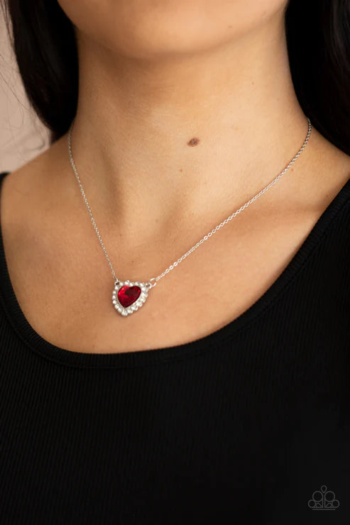 Out of the GLITTERY-ness of Your Heart - Red Necklace - Paparazzi Accessories
